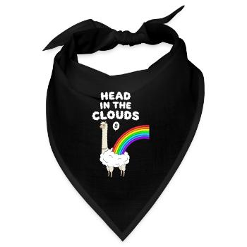 Head In The Clouds 8. Geburtstag Alpaka - Bandana Dreieckstuch - Schwarz - Vorne