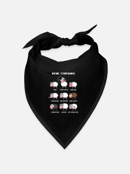 Kleine Schafkunde - Bandana Dreieckstuch - Schwarz