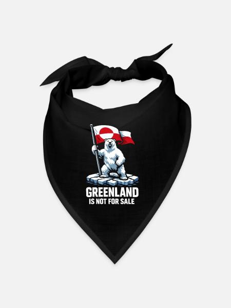 Grönland Flagge Bär Greenlanders Geschenk - Bandana Dreieckstuch - Schwarz