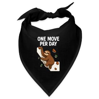 Faultier Bouldern: One Move Per Day Design - Bandana Dreieckstuch - Schwarz - Vorne