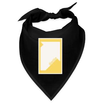 Direction Poster Gelb – Bold Minimal Art - Bandana Dreieckstuch - Schwarz - Vorne