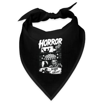 Horror Popcorn Comic Style - Bandana Dreieckstuch - Schwarz - Vorne