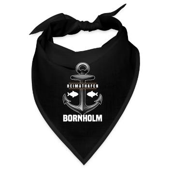 Heimathafen Bornholm - Bandana Dreieckstuch - Schwarz - Vorne