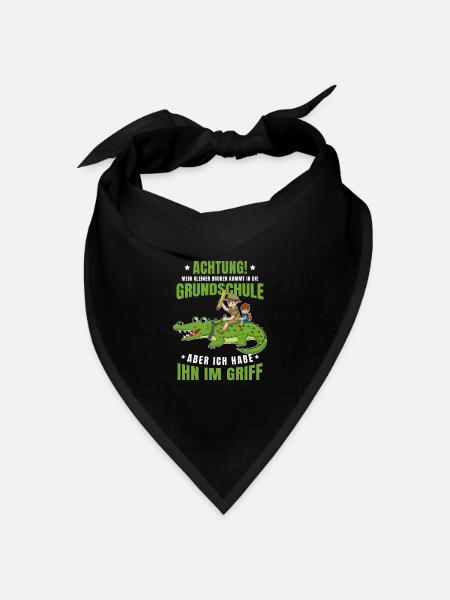Schulanfang Einschulung 1 Klasse Grundschule - Bandana Dreieckstuch - Schwarz