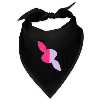 Zwei Hälften Kopf Hase, eine Hälfte verdreht - Bandana Dreieckstuch - Schwarz - Vorne