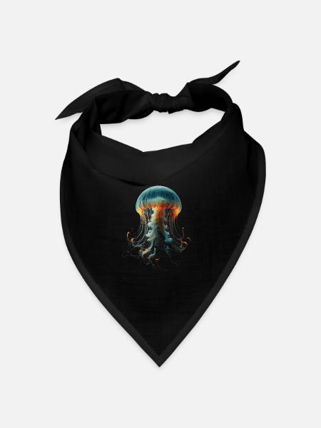 Qualle - Bandana Dreieckstuch - Schwarz