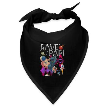 Rave Disco - Bandana Dreieckstuch - Schwarz - Vorne