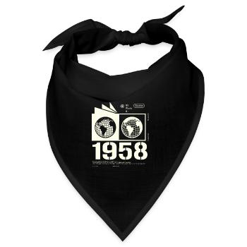 Jahrgang 1958 Retro Geburtstag Geschenk 1958 - Bandana Dreieckstuch - Schwarz - Vorne