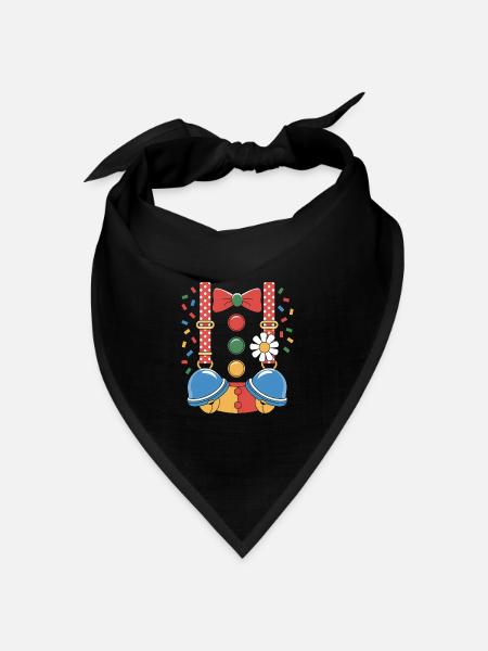Faschingskostüm Fasching Karneval Clown Kostüm - Bandana Dreieckstuch - Schwarz