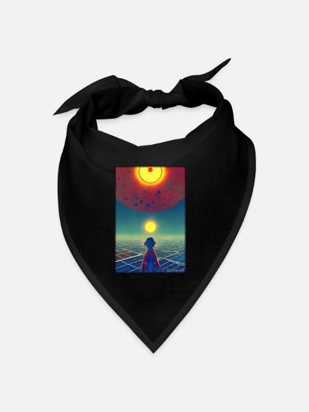 Galaxie Kosmos Universum Sonnensystem Astronaut - Bandana Dreieckstuch - Schwarz