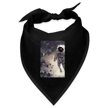 Astronaut Zukunft Sci-Fi Technik - Bandana Dreieckstuch - Schwarz - Vorne