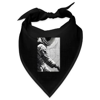 Astronaut Zukunft Sci-Fi Technik - Bandana Dreieckstuch - Schwarz - Vorne
