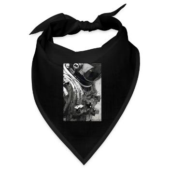 Astronaut Zukunft Sci-Fi Technik - Bandana Dreieckstuch - Schwarz - Vorne