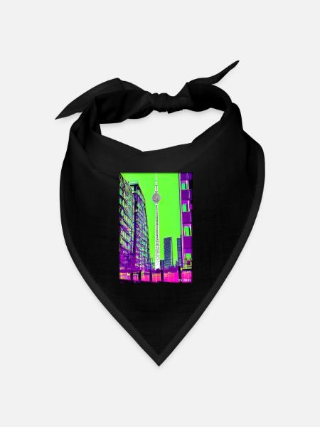 Berlin Berliner Fernsehturm Stadt Wahrzeichen - Bandana Dreieckstuch - Schwarz