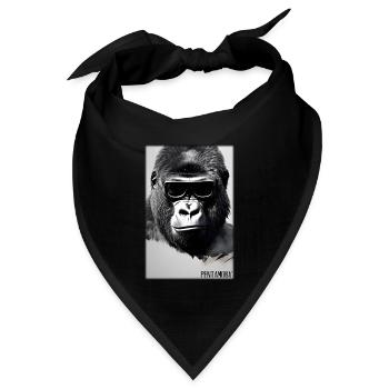 Gorilla Sonnenbrille Tierwelt Waldtier Tiere Wild - Bandana Dreieckstuch - Schwarz - Vorne