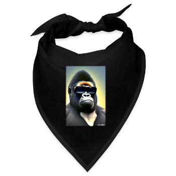 Gorilla Sonnenbrille Tierwelt Waldtier Tiere Wild - Bandana Dreieckstuch - Schwarz - Vorne