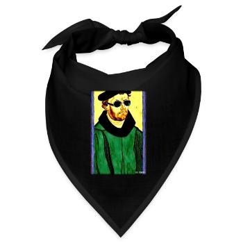 Martin Luther Sonnenbrille Religion Kirche - Bandana Dreieckstuch - Schwarz - Vorne