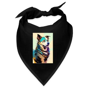 Inkpunk Hund 1 - Bandana Dreieckstuch - Schwarz - Vorne
