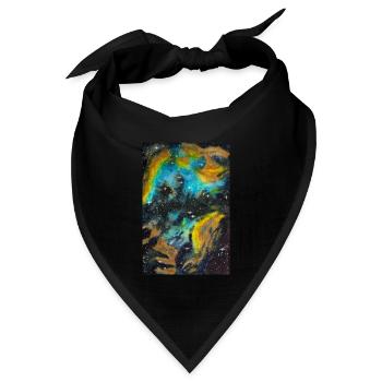 Galaxy Nebula NGC 5189 Galaxie Nebel Nerd Astro - Bandana Dreieckstuch - Schwarz - Vorne