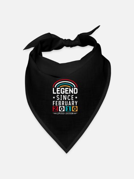 2010 Legend Since Geburtstag Geschenk Februar - Bandana Dreieckstuch - Schwarz
