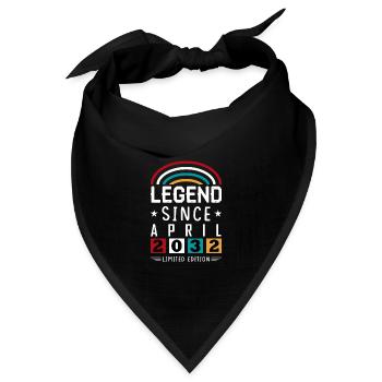 2032 Legend Since Geburtstag Geschenk April - Bandana Dreieckstuch - Schwarz - Vorne