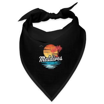 Malediven - Bandana Dreieckstuch - Schwarz - Vorne