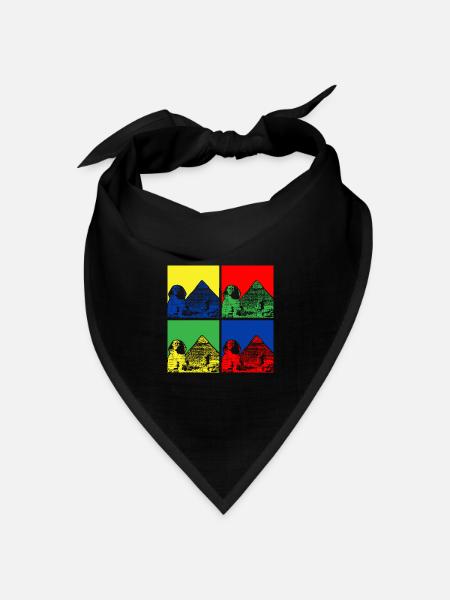 Ägyptische Legacy-Pop-Art-Sphinx-Pyramiden - Bandana Dreieckstuch - Schwarz