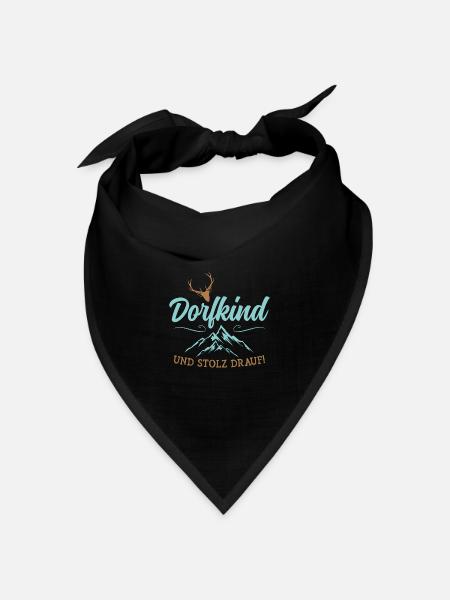 Dorfkind Berge Natur Heimat Geschenk - Bandana Dreieckstuch - Schwarz