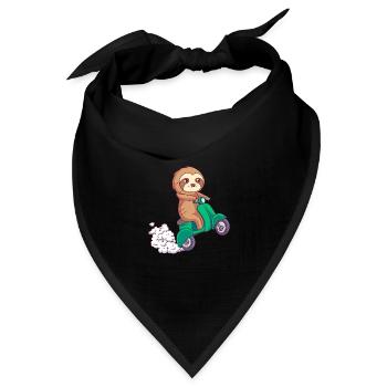 faultier motorrad ride comic lustig - Bandana Dreieckstuch - Schwarz - Vorne