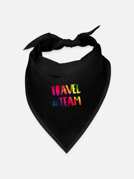 Reisen Travel Team Herz - Bandana Dreieckstuch - Schwarz
