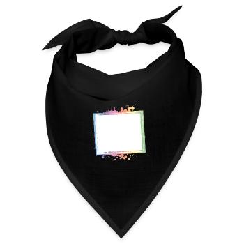 Rahmen Umriss Bunt Leer - Bandana Dreieckstuch - Schwarz - Vorne
