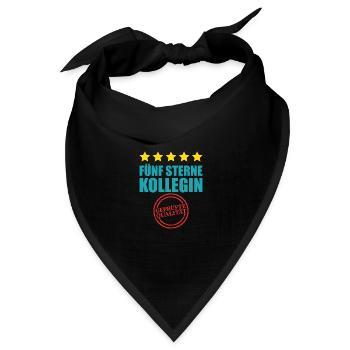 Fünf sterne kollegin Abschied Arbeit Geschenk - Bandana Dreieckstuch - Schwarz - Vorne