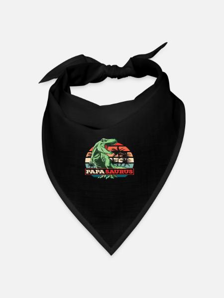 Papasaurus Vatertag Dinosaurier T-Rex Geschenkidee - Bandana Dreieckstuch - Schwarz