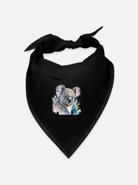 Koala Aquarell - Bandana Dreieckstuch - Schwarz
