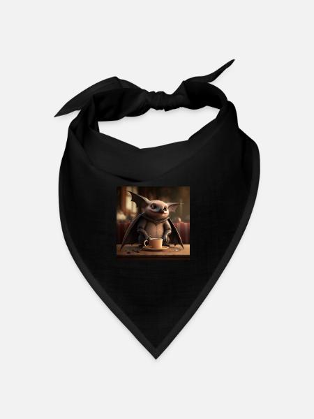 Fledermaus Kaffee Koffein Lustig - Bandana Dreieckstuch - Schwarz