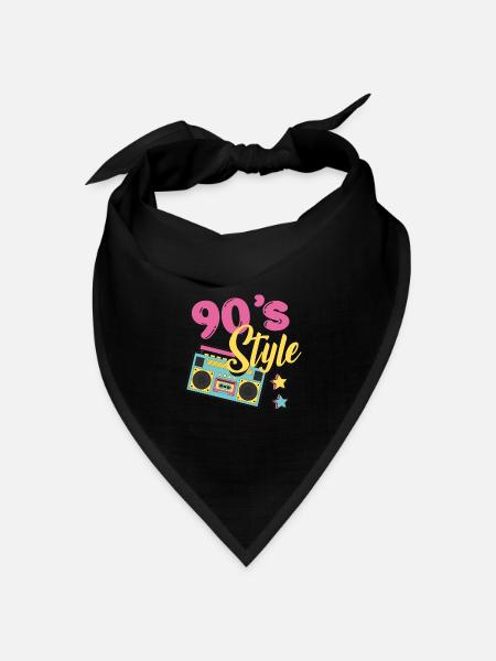 Stil der 90er Jahre - Bandana Dreieckstuch - Schwarz