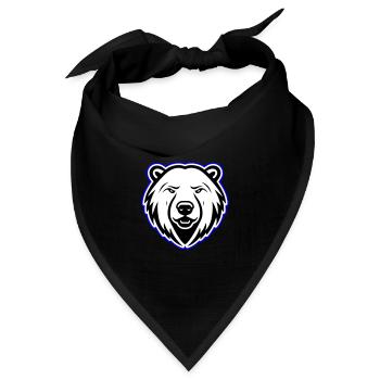 Eisbär Kopf Polar bär - Bandana Dreieckstuch - Schwarz - Vorne