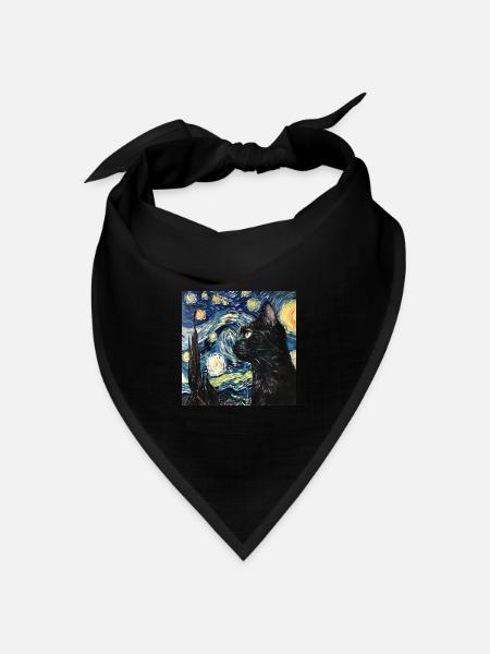 Katze, katzenmotiv - Bandana Dreieckstuch - Schwarz