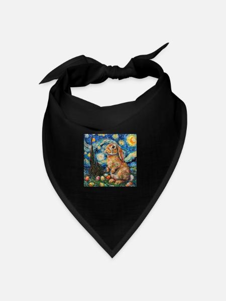 Osterhase, Ostern, Hase - Bandana Dreieckstuch - Schwarz