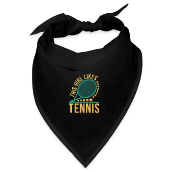 Tennis Hobby Sport Tennisspieler Tennis Lover - Bandana Dreieckstuch - Schwarz - Vorne