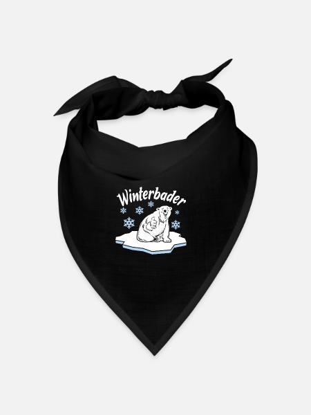 Winterbader Eisbaden Eisbad Spruch - Bandana Dreieckstuch - Schwarz