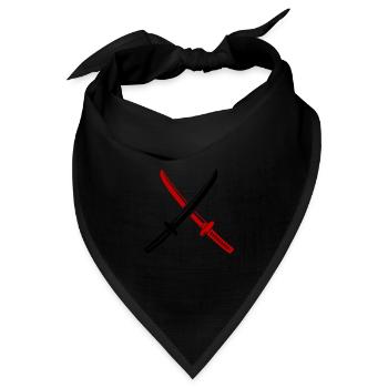 Samurai Schwert Symbol - Bandana Dreieckstuch - Schwarz - Vorne