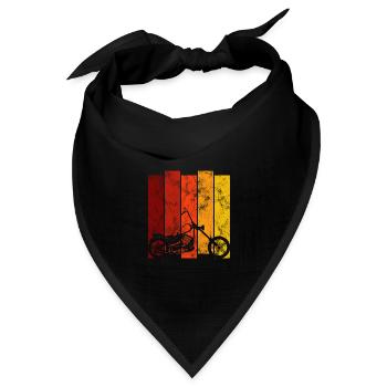 Biker Motorradfahrer Retro Bobber Chopper Motorrad - Bandana Dreieckstuch - Schwarz - Vorne