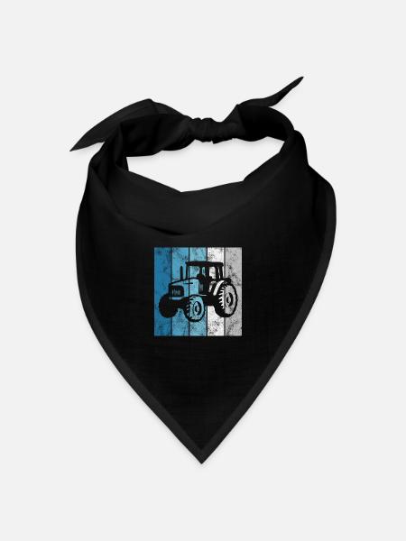 Traktoren Trecker Bauer Retro Traktor Bauernhof - Bandana Dreieckstuch - Schwarz