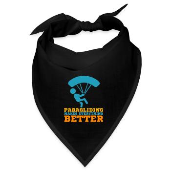Gleitschirmfliegen macht alles besser - Bandana Dreieckstuch - Schwarz - Vorne