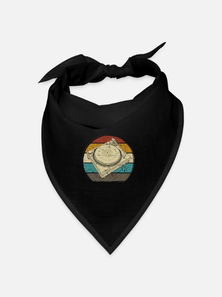 Schallplatte Vinyl Musik Plattenspieler retro - Bandana Dreieckstuch - Schwarz
