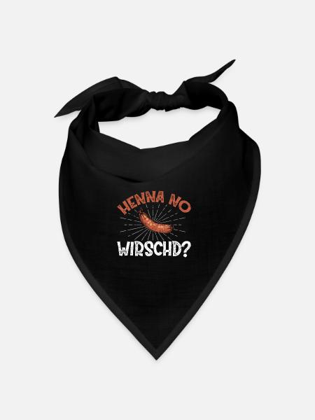 Henna no Wirschd? - Bandana Dreieckstuch - Schwarz
