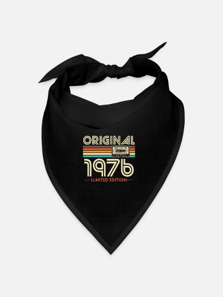 Original 1976 Jahrgang Vintage Geburtstag Retro - Bandana Dreieckstuch - Schwarz