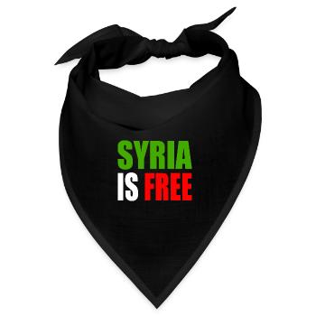 syrien - syria is free - Bandana Dreieckstuch - Schwarz - Vorne