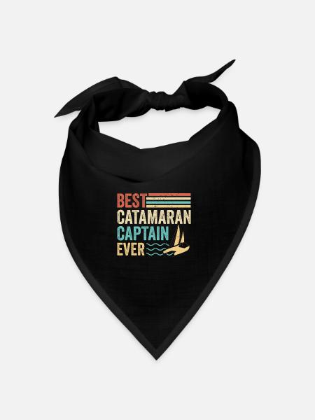 Katamaran Segelsegler Bester Katamaran Kapitän - Bandana Dreieckstuch - Schwarz